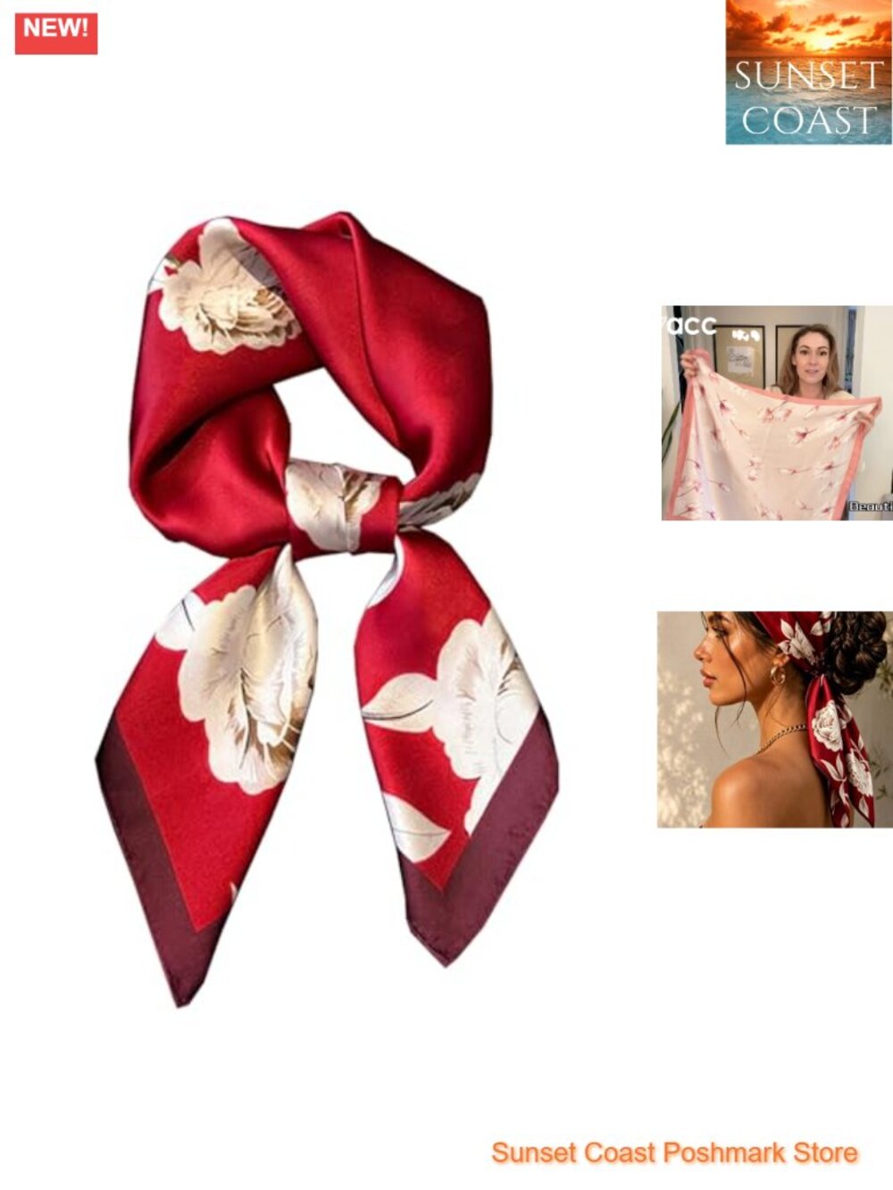 Satin Silk Feel Hair Bandana Scarf Lightweight Fashion Neck Scarf Women